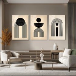 Modern Minimalist Geometrik Siyah Beyaz Cam Tablo Seti Üçlü Set Duvar Dekoru Modern Minimalist Geometrik Siyah Beyaz Cam Tablo Seti Üçlü Set