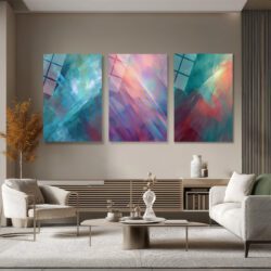 Soyut Renk Geçişleri Üçlü Cam Tablo Seti | Glazella Modern Sanat Üçlü Set Duvar Dekoru Soyut Renk Geçişleri Üçlü Cam Tablo Seti | Glazella Modern Sanat Üçlü Set