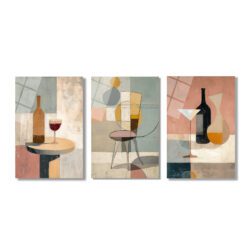 Soyut Sanatın Zarafeti: Modern Still Life Üçlü Cam Tablo Seti Üçlü Set Duvar Dekoru Soyut Sanatın Zarafeti: Modern Still Life Üçlü Cam Tablo Seti Üçlü Set
