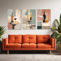 Soyut Sanatın Zarafeti: Modern Still Life Üçlü Cam Tablo Seti Üçlü Set Duvar Dekoru Soyut Sanatın Zarafeti: Modern Still Life Üçlü Cam Tablo Seti Üçlü Set