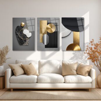 Modern Soyut Geometrik Gold ve Mermer Dokulu 3'lü Cam Tablo Seti Üçlü Set - Glazella Modern Soyut Geometrik Gold ve Mermer Dokulu 3'lü Cam Tablo Seti Üçlü Set - Glazella