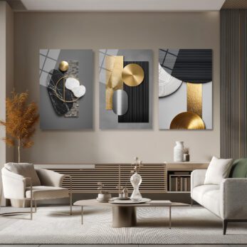 Modern Soyut Geometrik Gold ve Mermer Dokulu 3'lü Cam Tablo Seti Üçlü Set - Glazella Modern Soyut Geometrik Gold ve Mermer Dokulu 3'lü Cam Tablo Seti Üçlü Set - Glazella
