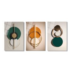 Modern Geometrik Soyut Tasarım Cam Tablo Üçlü Set Duvar Dekoru Modern Geometrik Soyut Tasarım Cam Tablo Üçlü Set
