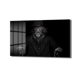 Asil Beyefendi Aslan Portre Cam Tablo - Güç ve Karizma - Glazella Asil Beyefendi Aslan Portre Cam Tablo - Güç ve Karizma - Glazella