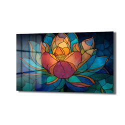 Lotus Çiçeği Mozaik Sanat Cam Tablo - Canlı Renklerle Duvar Dekoru Duvar Dekoru Lotus Çiçeği Mozaik Sanat Cam Tablo - Canlı Renklerle Duvar Dekoru