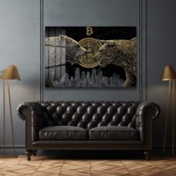 Boğa ve Ayı Bitcoin Kripto Piyasası Cam Tablo Duvar Dekoru Boğa ve Ayı Bitcoin Kripto Piyasası Cam Tablo