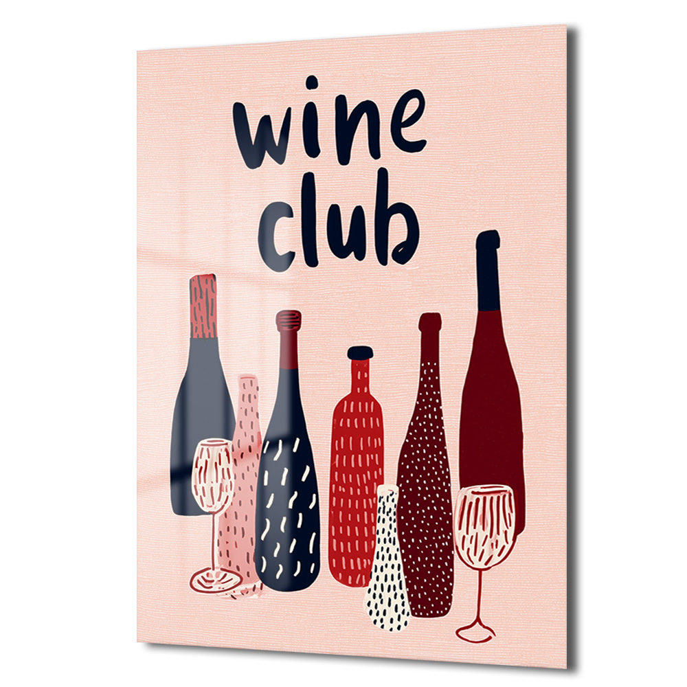 Wine Club Modern Cam Tablo: Keyifli Anların Dekoratif Yansıması Duvar Dekoru Wine Club Modern Cam Tablo: Keyifli Anların Dekoratif Yansıması