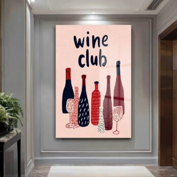 Wine Club Modern Cam Tablo: Keyifli Anların Dekoratif Yansıması - Glazella