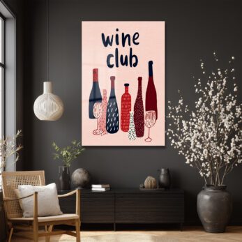 Wine Club Modern Cam Tablo: Keyifli Anların Dekoratif Yansıması - Glazella