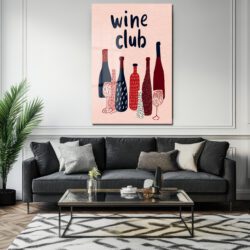 Wine Club Modern Cam Tablo: Keyifli Anların Dekoratif Yansıması Duvar Dekoru Wine Club Modern Cam Tablo: Keyifli Anların Dekoratif Yansıması
