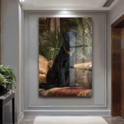 Regal Panter: Altın Kolye Detaylı Lüks Dekoratif Cam Tablo Duvar Dekoru Regal Panter: Altın Kolye Detaylı Lüks Dekoratif Cam Tablo
