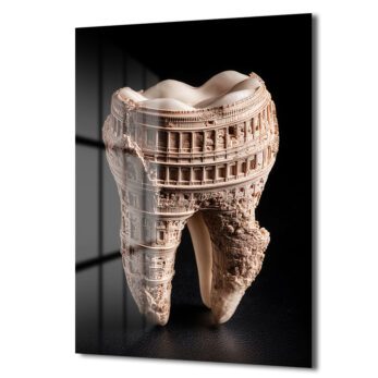 Antik Diş Mimari: Colosseum Detaylı Dekoratif Cam Tablo - Glazella