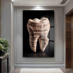 Antik Diş Mimari: Colosseum Detaylı Dekoratif Cam Tablo Duvar Dekoru Antik Diş Mimari: Colosseum Detaylı Dekoratif Cam Tablo