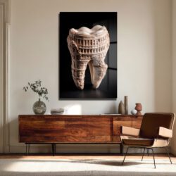 Antik Diş Mimari: Colosseum Detaylı Dekoratif Cam Tablo Duvar Dekoru Antik Diş Mimari: Colosseum Detaylı Dekoratif Cam Tablo