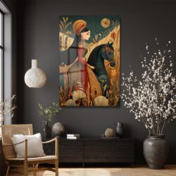 Asil Yolculuk: Oryantal Sanat Temalı Dekoratif Temperli Cam Tablo Duvar Dekoru Asil Yolculuk: Oryantal Sanat Temalı Dekoratif Temperli Cam Tablo