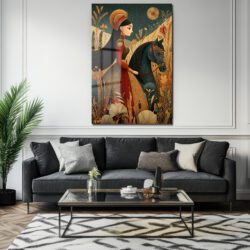 Asil Yolculuk: Oryantal Sanat Temalı Dekoratif Temperli Cam Tablo Duvar Dekoru Asil Yolculuk: Oryantal Sanat Temalı Dekoratif Temperli Cam Tablo