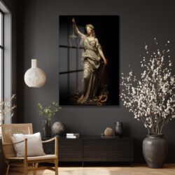 Adalet Tanrıçası Themis: Asil ve Güçlü Temperli Cam Tablo Duvar Dekoru Adalet Tanrıçası Themis: Asil ve Güçlü Temperli Cam Tablo