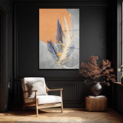 Zen Tüyleri: Altın Dokunuşlu Modern Soyut Cam Tablo Duvar Dekoru Zen Tüyleri: Altın Dokunuşlu Modern Soyut Cam Tablo