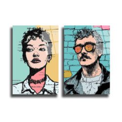 Duo Portre Pop Art Cam Tablo: Modern Ruhların Buluşması - Glazella Duo Portre Pop Art Cam Tablo: Modern Ruhların Buluşması - Glazella