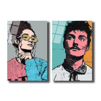 Pop Art Portreler Cam Tablo | Modern Sanat Duvar Dekoru - Glazella