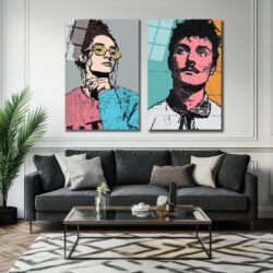Pop Art Portreler Cam Tablo | Modern Sanat Duvar Dekoru Duvar Dekoru Pop Art Portreler Cam Tablo | Modern Sanat Duvar Dekoru