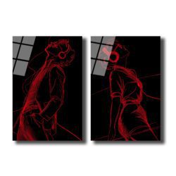 Müziğin Ritminde Soyut Sanat Cam Tablo Seti | Modern Duvar Dekoru Duvar Dekoru Müziğin Ritminde Soyut Sanat Cam Tablo Seti | Modern Duvar Dekoru