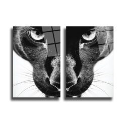 Gizemli Panter Gözleri İkili Cam Tablo - Glazella Gizemli Panter Gözleri İkili Cam Tablo - Glazella