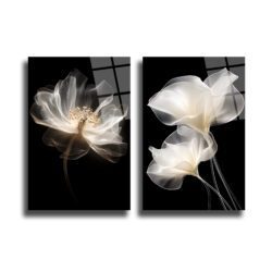 Ethereal Çiçekler Cam Tablo Seti | Modern Şeffaf Sanat - Glazella Ethereal Çiçekler Cam Tablo Seti | Modern Şeffaf Sanat - Glazella