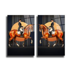 Asil Atlar ve Biniciler Cam Tablo Seti - Modern Binicilik Sanatı - Glazella Asil Atlar ve Biniciler Cam Tablo Seti - Modern Binicilik Sanatı - Glazella