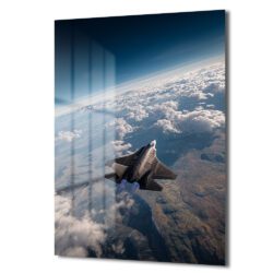 Gökyüzü Fatihi Modern Jet Cam Tablo Duvar Dekoru Gökyüzü Fatihi Modern Jet Cam Tablo