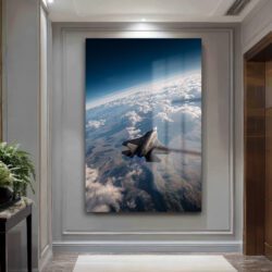 Gökyüzü Fatihi Modern Jet Cam Tablo Duvar Dekoru Gökyüzü Fatihi Modern Jet Cam Tablo