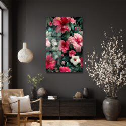 Tropik Hibiskus Çiçekleri Cam Tablo - Canlı Renklerle Duvar Sanatı Duvar Dekoru Tropik Hibiskus Çiçekleri Cam Tablo - Canlı Renklerle Duvar Sanatı