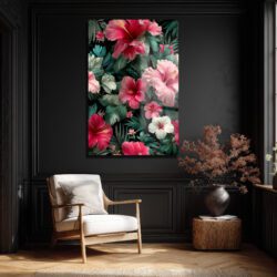 Tropik Hibiskus Çiçekleri Cam Tablo - Canlı Renklerle Duvar Sanatı Duvar Dekoru Tropik Hibiskus Çiçekleri Cam Tablo - Canlı Renklerle Duvar Sanatı