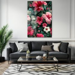 Tropik Hibiskus Çiçekleri Cam Tablo - Canlı Renklerle Duvar Sanatı Duvar Dekoru Tropik Hibiskus Çiçekleri Cam Tablo - Canlı Renklerle Duvar Sanatı
