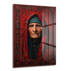 Etnik Dokunuşlarla Bilge Kadın Portresi Cam Tablo - Glazella Etnik Dokunuşlarla Bilge Kadın Portresi Cam Tablo - Glazella