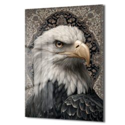 Kartal ve Geleneksel Desenler Temalı Lüks Cam Tablo Duvar Dekoru Kartal ve Geleneksel Desenler Temalı Lüks Cam Tablo