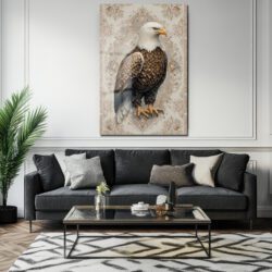 Görkemli Kartal Motifli Temperli Cam Tablo Duvar Dekoru Görkemli Kartal Motifli Temperli Cam Tablo