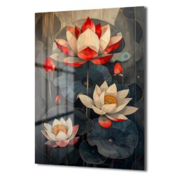 Lotus Zarafeti Cam Tablo: Huzur Veren Modern Sanat Duvar Dekoru Lotus Zarafeti Cam Tablo: Huzur Veren Modern Sanat