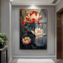 Lotus Zarafeti Cam Tablo: Huzur Veren Modern Sanat Duvar Dekoru Lotus Zarafeti Cam Tablo: Huzur Veren Modern Sanat