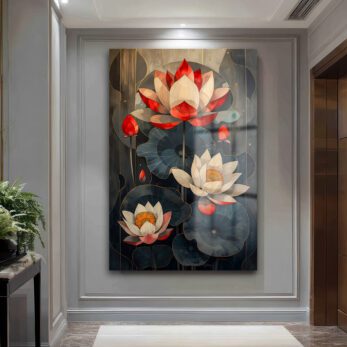 Lotus Zarafeti Cam Tablo: Huzur Veren Modern Sanat - Glazella