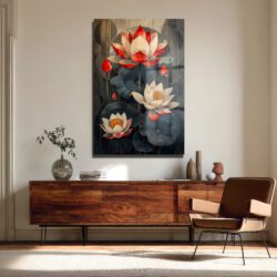Lotus Zarafeti Cam Tablo: Huzur Veren Modern Sanat Duvar Dekoru Lotus Zarafeti Cam Tablo: Huzur Veren Modern Sanat