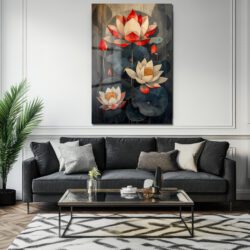 Lotus Zarafeti Cam Tablo: Huzur Veren Modern Sanat Duvar Dekoru Lotus Zarafeti Cam Tablo: Huzur Veren Modern Sanat
