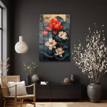 Asil Lotus Çiçekleri Cam Tablo - Zarafet ve Huzur - Glazella Asil Lotus Çiçekleri Cam Tablo - Zarafet ve Huzur - Glazella