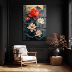 Asil Lotus Çiçekleri Cam Tablo - Zarafet ve Huzur Duvar Dekoru Asil Lotus Çiçekleri Cam Tablo - Zarafet ve Huzur