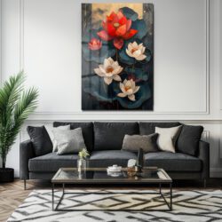 Asil Lotus Çiçekleri Cam Tablo - Zarafet ve Huzur Duvar Dekoru Asil Lotus Çiçekleri Cam Tablo - Zarafet ve Huzur
