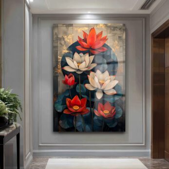 Zen Lotus Çiçekleri Modern Cam Tablo - Glazella Zen Lotus Çiçekleri Modern Cam Tablo - Glazella