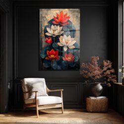 Zen Lotus Çiçekleri Modern Cam Tablo