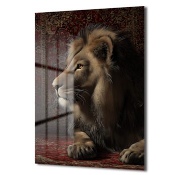 Asil Aslan Portresi Cam Tablo - Güç ve Zarafet - Glazella Asil Aslan Portresi Cam Tablo - Güç ve Zarafet - Glazella