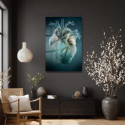 Canlı Kalp Damarlı Sanat Cam Tablo - Modern ve Çarpıcı Duvar Dekorasyonu Duvar Dekoru Canlı Kalp Damarlı Sanat Cam Tablo - Modern ve Çarpıcı Duvar Dekorasyonu