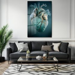 Canlı Kalp Damarlı Sanat Cam Tablo - Modern ve Çarpıcı Duvar Dekorasyonu Duvar Dekoru Canlı Kalp Damarlı Sanat Cam Tablo - Modern ve Çarpıcı Duvar Dekorasyonu